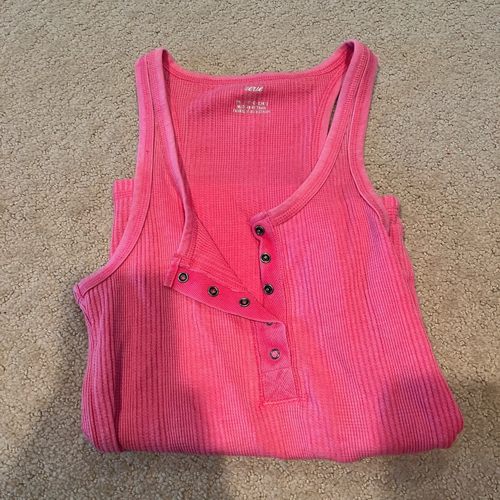 Pink Ribbed Tank Top